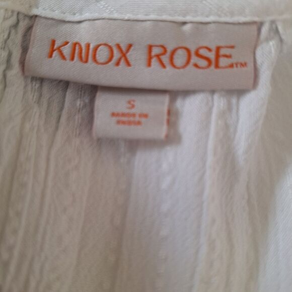 Knox Rose Womens Prairie Blouse Coastal Country Boho Short Sleeve Flowy Small - Picture 2 of 12